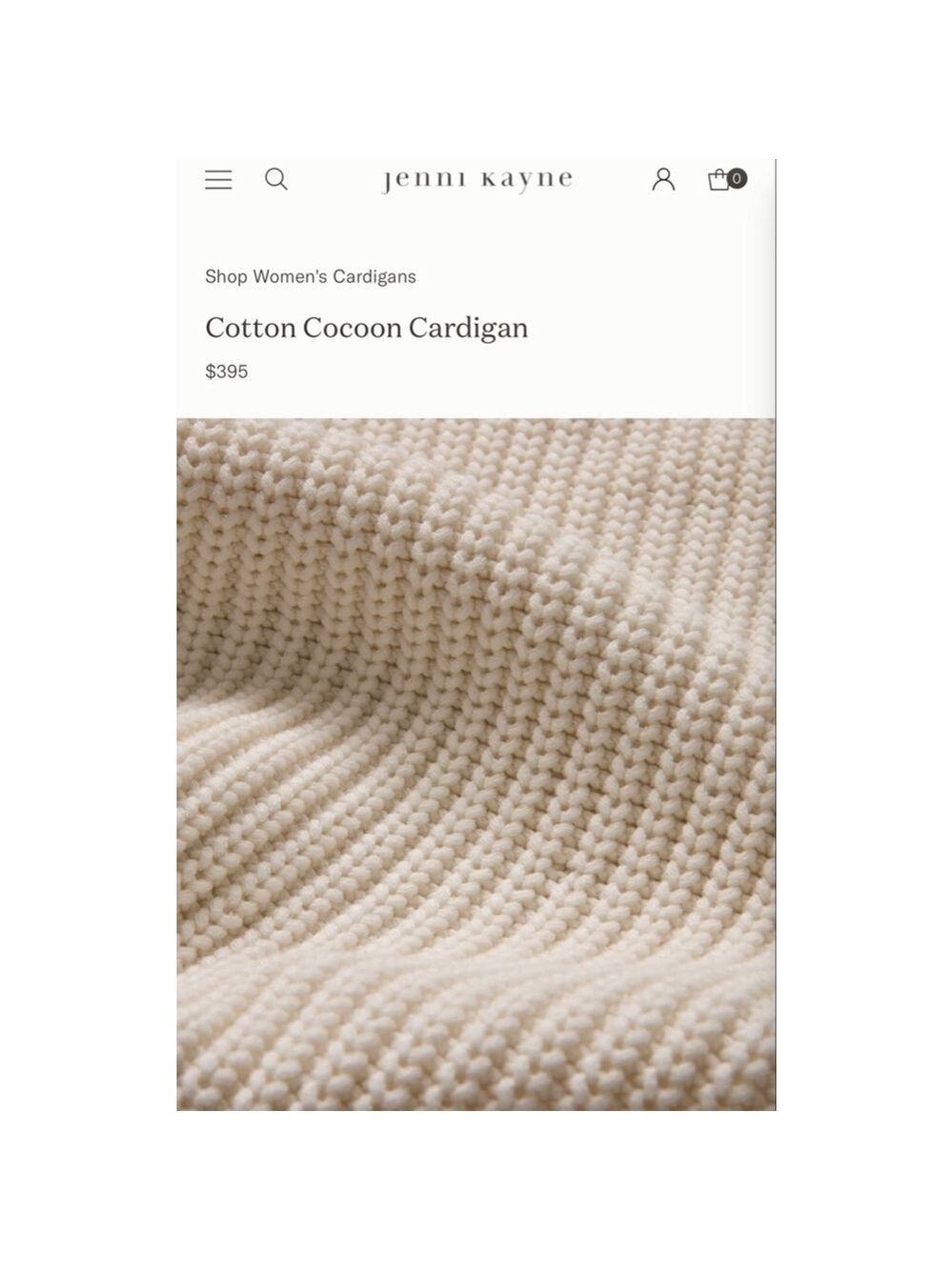 NWT Jenni Kayne Cotton Cocoon Cardigan Ivory XS (Fits up to xl!) - Picture 4 of 6